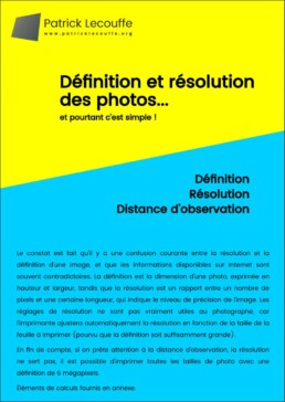 Résolution, Définition, distance d’observation