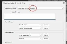 Modification du modèle de renommage